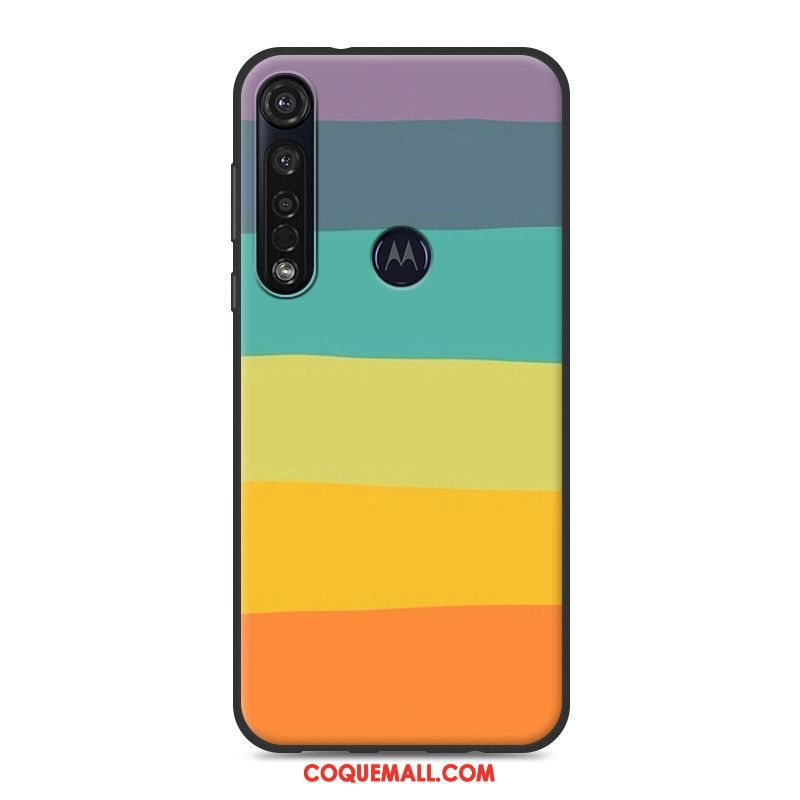 Étui Motorola One Macro Peinture Silicone Simple, Coque Motorola One Macro Blanc Paysage