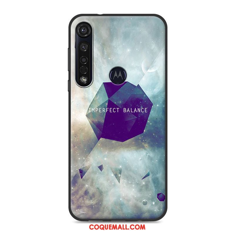 Étui Motorola One Macro Peinture Silicone Simple, Coque Motorola One Macro Blanc Paysage