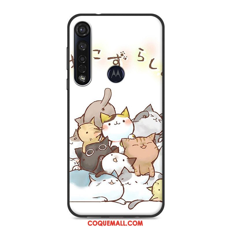 Étui Motorola One Macro Peinture Silicone Simple, Coque Motorola One Macro Blanc Paysage