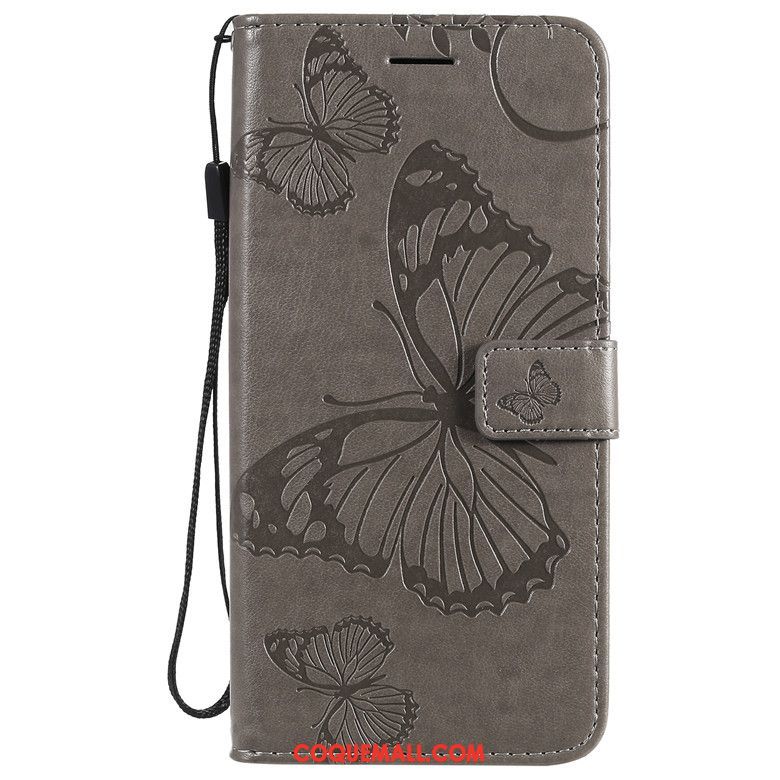 Étui Motorola One Macro Téléphone Portable En Cuir Tout Compris, Coque Motorola One Macro Fleurs De Papillons Protection