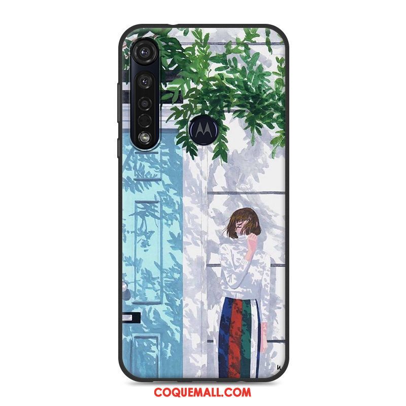 Étui Motorola One Macro Téléphone Portable Vert Incassable, Coque Motorola One Macro Silicone Personnalité