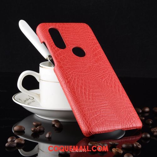 Étui Motorola One Vision Crocodile Modèle Vintage Téléphone Portable, Coque Motorola One Vision Cuir Blanc