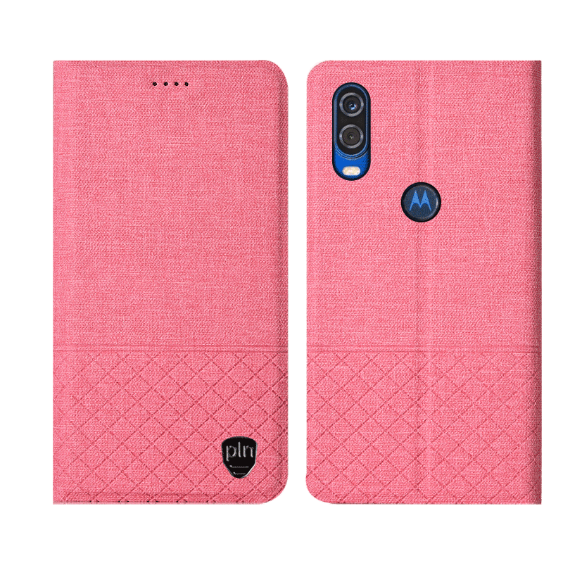 Étui Motorola One Vision Protection Lin Tout Compris, Coque Motorola One Vision Rose Téléphone Portable