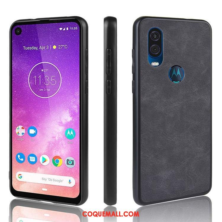 Étui Motorola One Vision Protection Téléphone Portable Noir, Coque Motorola One Vision Incassable