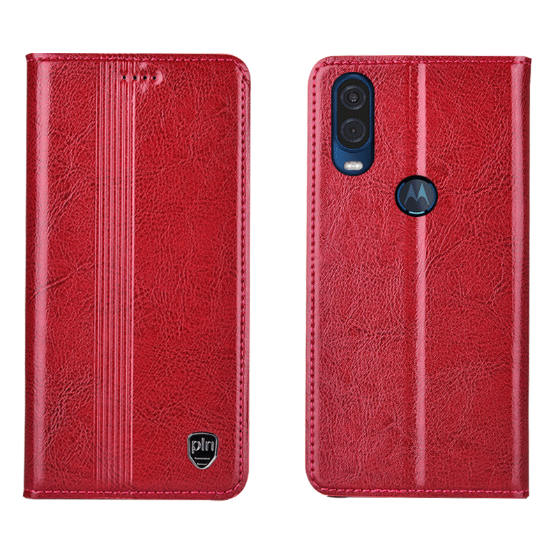 Étui Motorola One Vision Rouge Tout Compris Incassable, Coque Motorola One Vision Téléphone Portable Protection