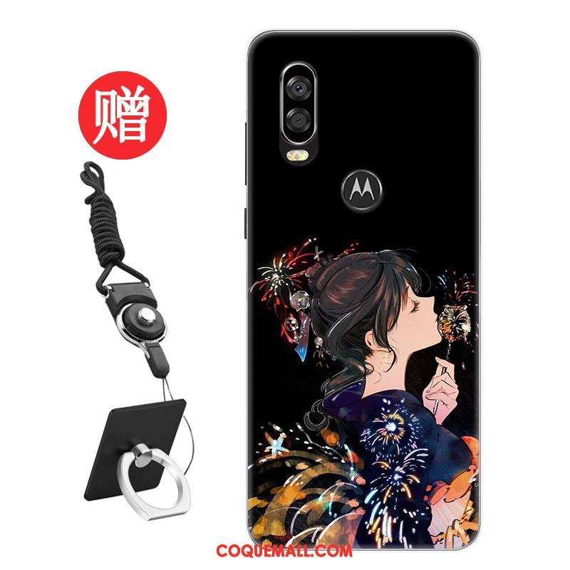 Étui Motorola One Vision Tempérer Noir Frais, Coque Motorola One Vision Modèle Personnalité