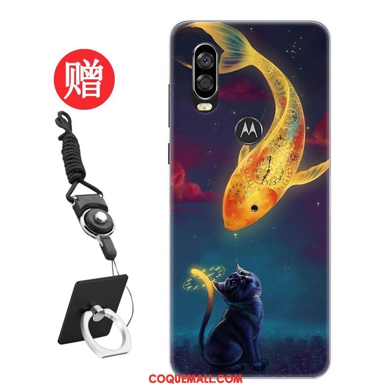 Étui Motorola One Vision Tempérer Noir Frais, Coque Motorola One Vision Modèle Personnalité