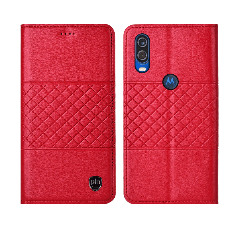 Étui Motorola One Vision Tout Compris Protection Noir, Coque Motorola One Vision Cuir Véritable Téléphone Portable