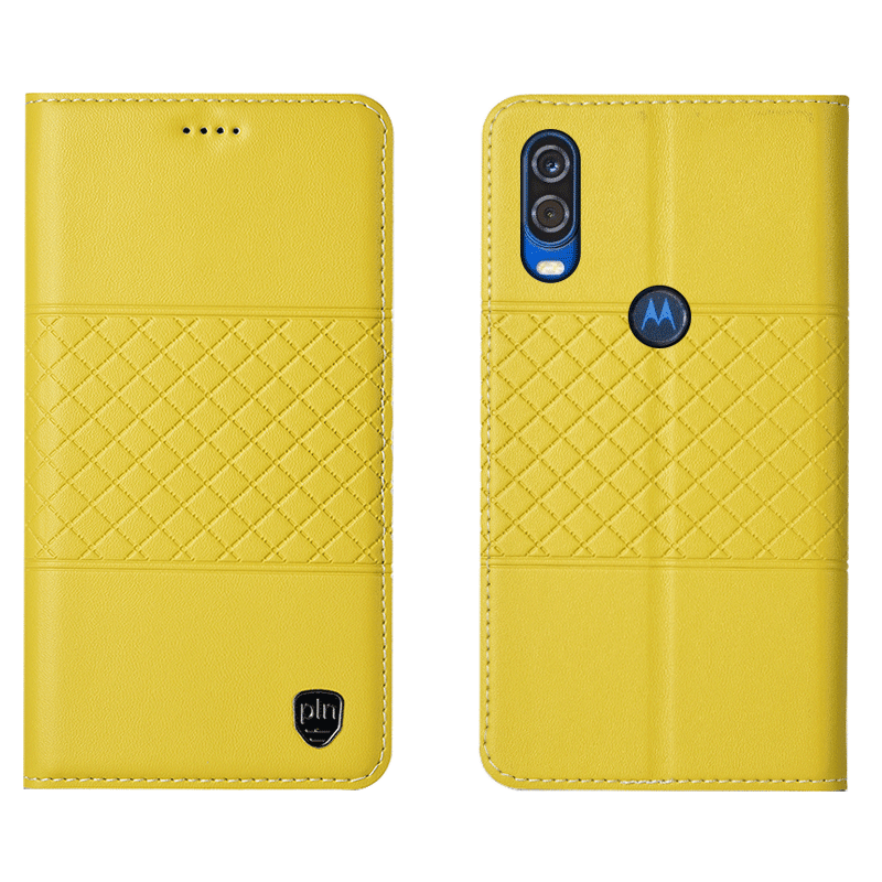 Étui Motorola One Vision Tout Compris Protection Noir, Coque Motorola One Vision Cuir Véritable Téléphone Portable