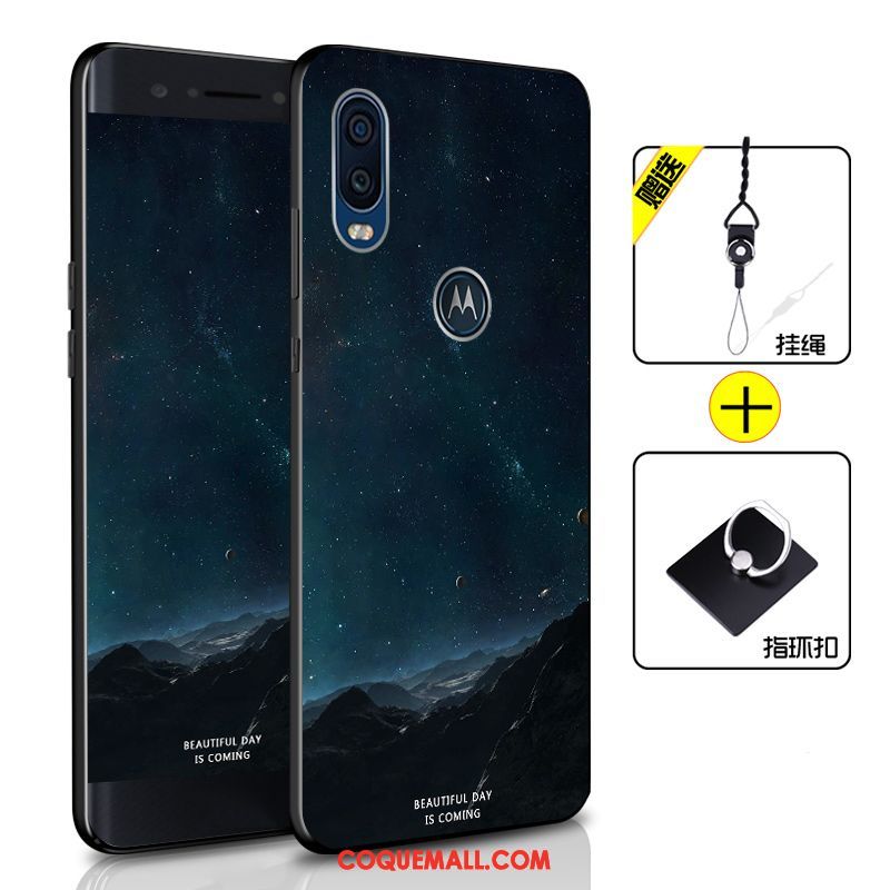 Étui Motorola One Vision Téléphone Portable Bleu Marin Tout Compris, Coque Motorola One Vision Fluide Doux Incassable