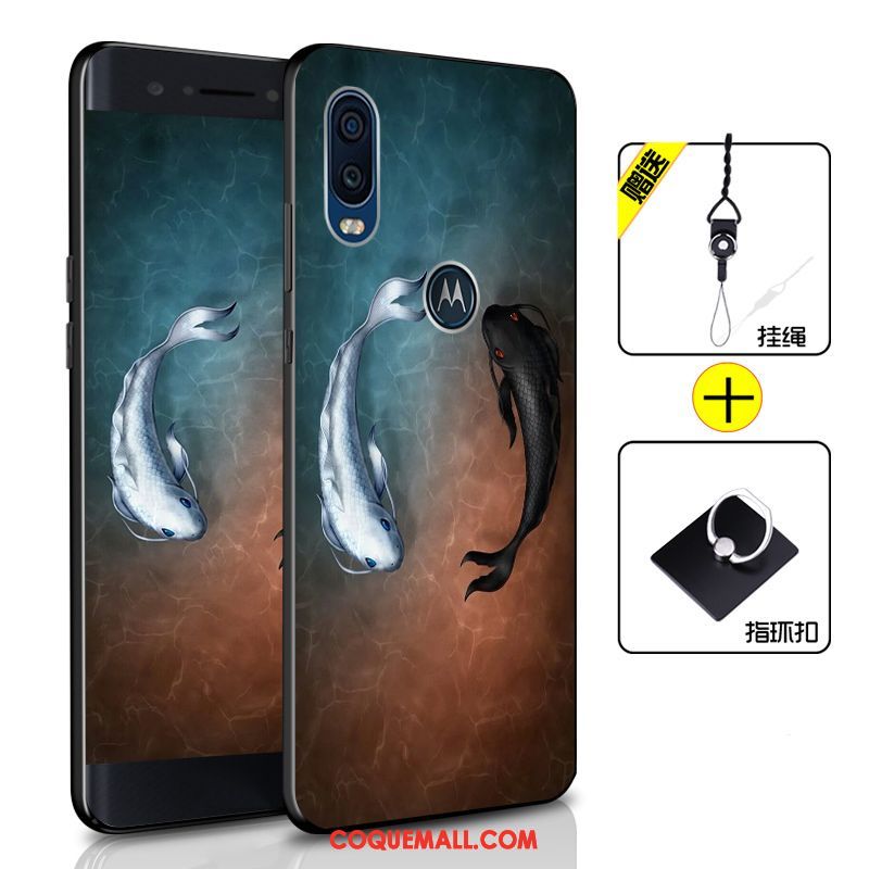 Étui Motorola One Vision Téléphone Portable Bleu Marin Tout Compris, Coque Motorola One Vision Fluide Doux Incassable