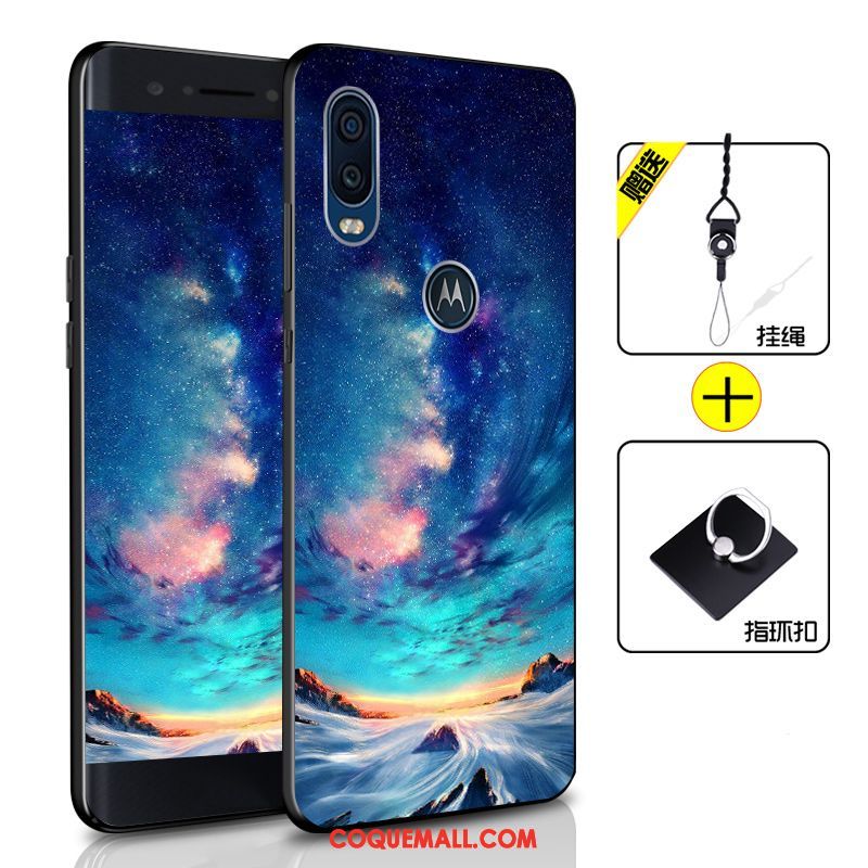 Étui Motorola One Vision Téléphone Portable Bleu Marin Tout Compris, Coque Motorola One Vision Fluide Doux Incassable