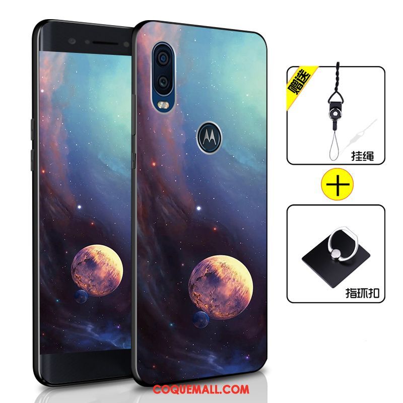 Étui Motorola One Vision Téléphone Portable Bleu Marin Tout Compris, Coque Motorola One Vision Fluide Doux Incassable