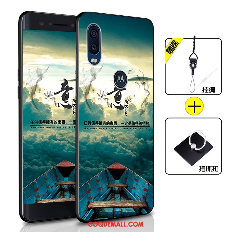 Étui Motorola One Vision Téléphone Portable Bleu Marin Tout Compris, Coque Motorola One Vision Fluide Doux Incassable