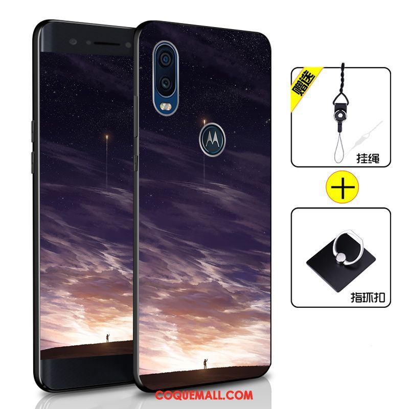 Étui Motorola One Vision Téléphone Portable Bleu Marin Tout Compris, Coque Motorola One Vision Fluide Doux Incassable