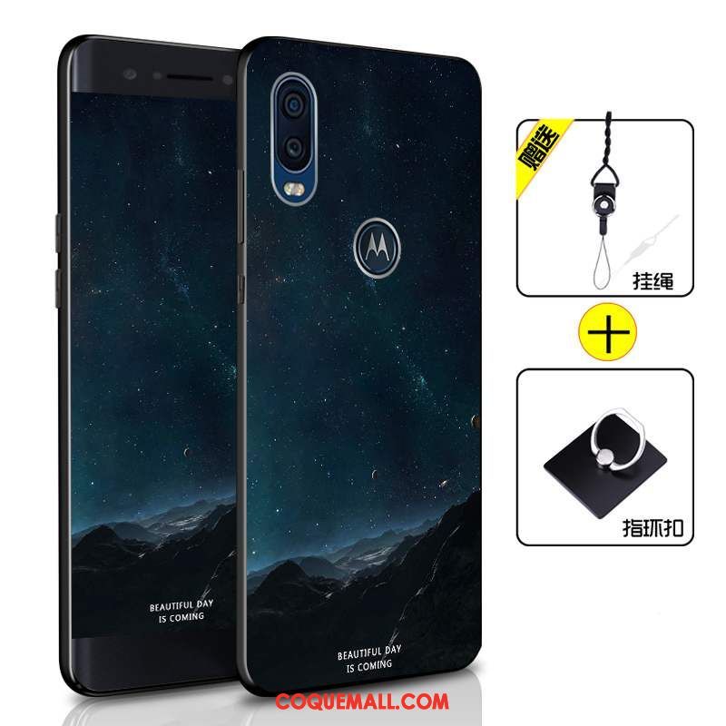 Étui Motorola One Vision Vert Protection Téléphone Portable, Coque Motorola One Vision Silicone Fluide Doux