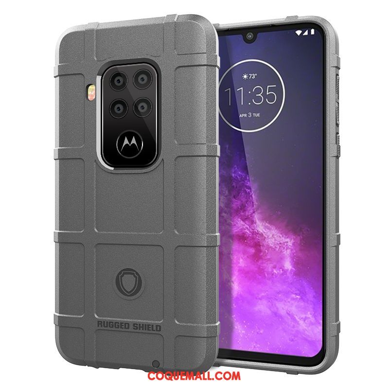 Étui Motorola One Zoom Noir Fluide Doux Incassable, Coque Motorola One Zoom Protection Pu