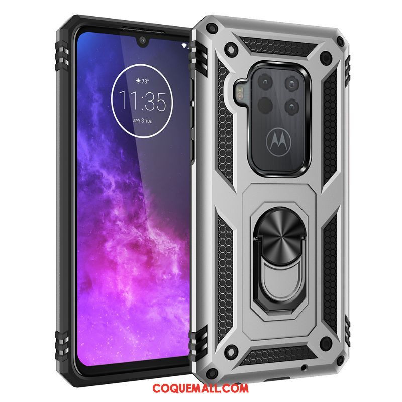 Étui Motorola One Zoom À Bord Rouge Difficile, Coque Motorola One Zoom Support Magnétisme