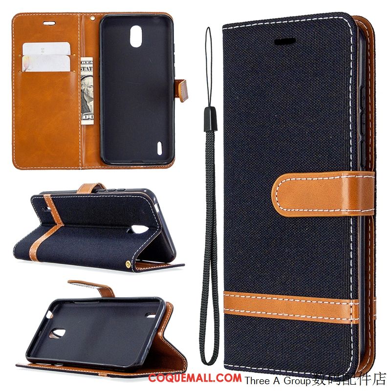 Étui Nokia 1.3 Carte Fluide Doux Épissure, Coque Nokia 1.3 En Denim Protection