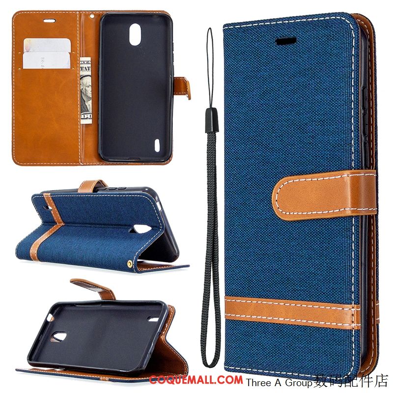 Étui Nokia 1.3 Carte Fluide Doux Épissure, Coque Nokia 1.3 En Denim Protection