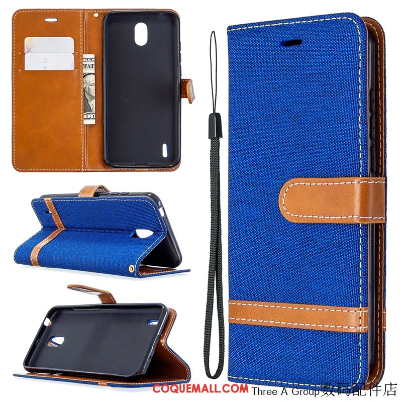 Étui Nokia 1.3 Carte Fluide Doux Épissure, Coque Nokia 1.3 En Denim Protection