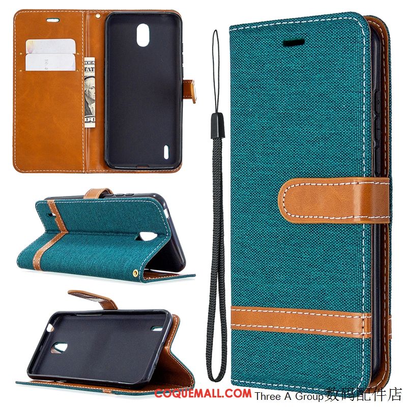 Étui Nokia 1.3 Carte Fluide Doux Épissure, Coque Nokia 1.3 En Denim Protection