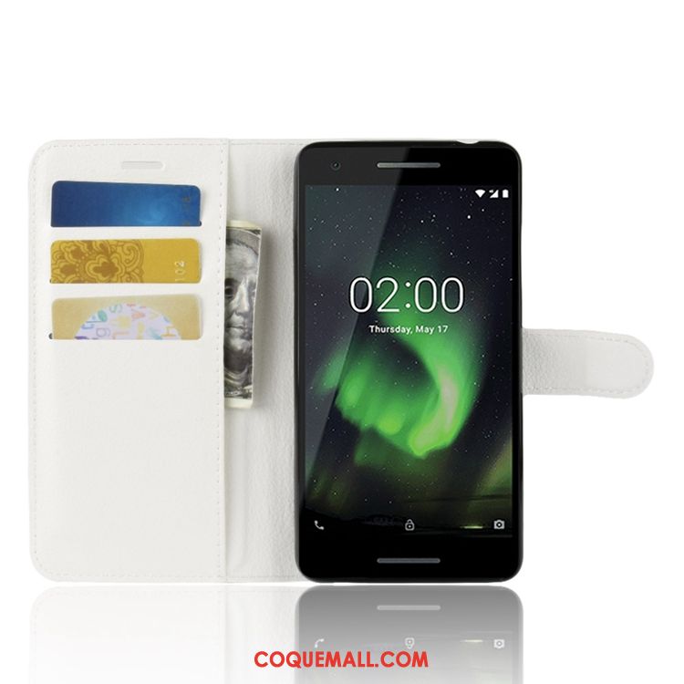 Étui Nokia 2.1 Modèle Fleurie Carte Tout Compris, Coque Nokia 2.1 Téléphone Portable Litchi