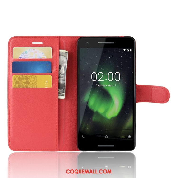 Étui Nokia 2.1 Modèle Fleurie Carte Tout Compris, Coque Nokia 2.1 Téléphone Portable Litchi