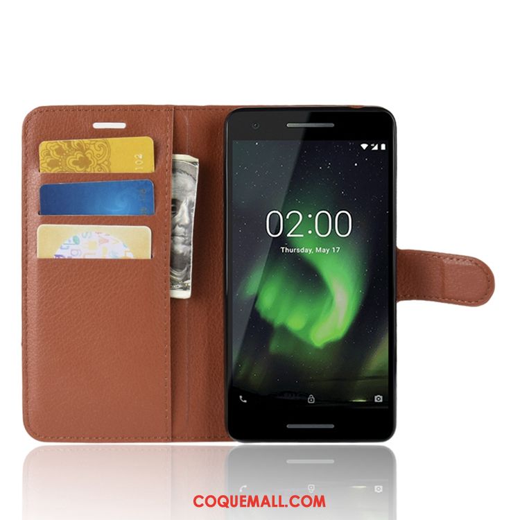 Étui Nokia 2.1 Modèle Fleurie Carte Tout Compris, Coque Nokia 2.1 Téléphone Portable Litchi