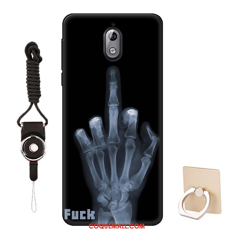 Étui Nokia 3.1 Fluide Doux Protection Noir, Coque Nokia 3.1 Modèle Gris