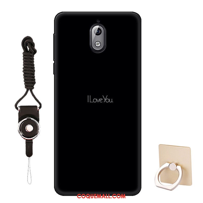 Étui Nokia 3.1 Fluide Doux Protection Noir, Coque Nokia 3.1 Modèle Gris