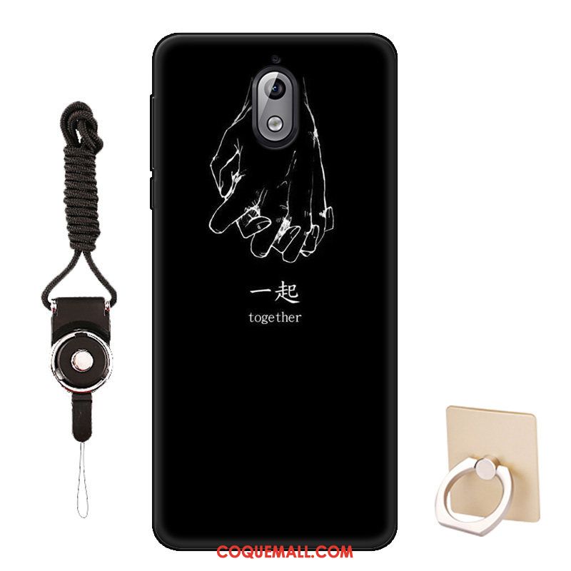 Étui Nokia 3.1 Fluide Doux Protection Noir, Coque Nokia 3.1 Modèle Gris