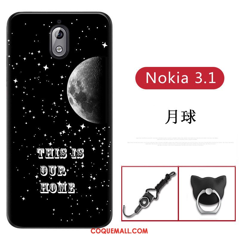 Étui Nokia 3.1 Incassable Fluide Doux Protection, Coque Nokia 3.1 Bleu Personnalité