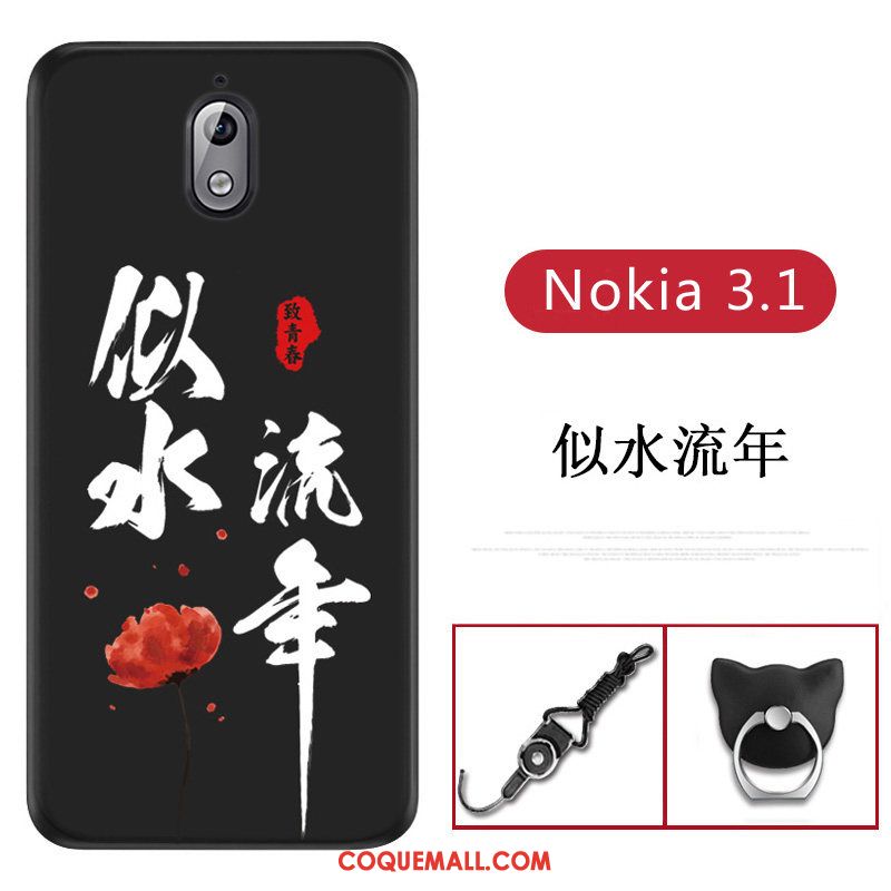 Étui Nokia 3.1 Incassable Fluide Doux Protection, Coque Nokia 3.1 Bleu Personnalité