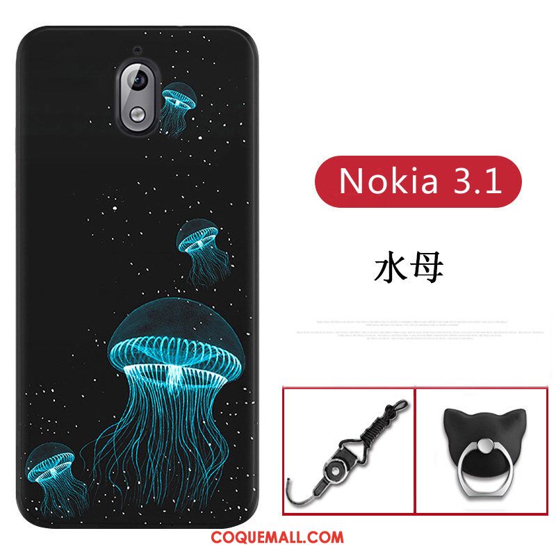 Étui Nokia 3.1 Incassable Fluide Doux Protection, Coque Nokia 3.1 Bleu Personnalité