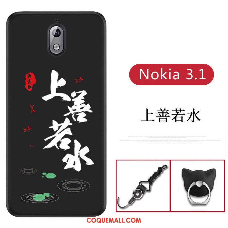 Étui Nokia 3.1 Incassable Fluide Doux Protection, Coque Nokia 3.1 Bleu Personnalité