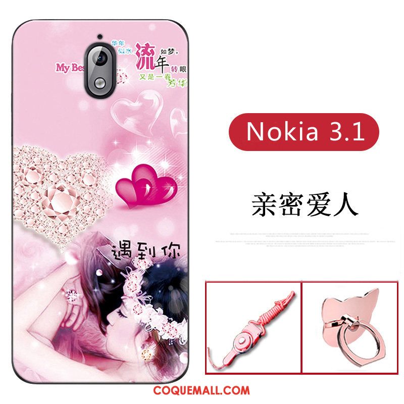 Étui Nokia 3.1 Incassable Fluide Doux Protection, Coque Nokia 3.1 Bleu Personnalité