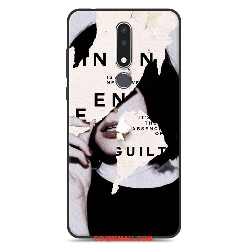 Étui Nokia 3.1 Plus Blanc Créatif Personnalité, Coque Nokia 3.1 Plus Dessin Animé Téléphone Portable