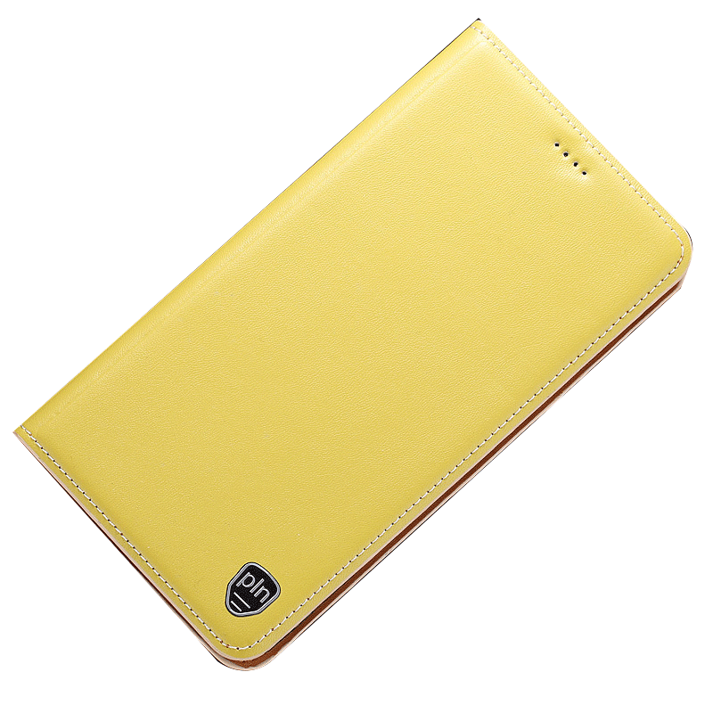 Étui Nokia 3.1 Plus Cuir Véritable Téléphone Portable Jaune, Coque Nokia 3.1 Plus Tout Compris Protection