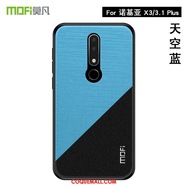 Étui Nokia 3.1 Plus Modèle Fleurie Brillant Incassable, Coque Nokia 3.1 Plus Membrane Or