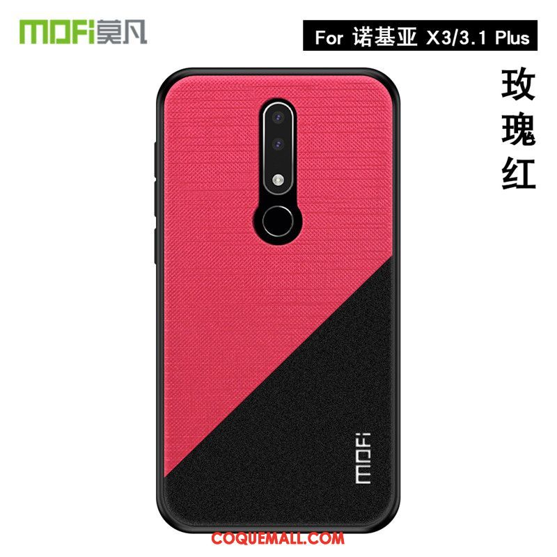 Étui Nokia 3.1 Plus Modèle Fleurie Brillant Incassable, Coque Nokia 3.1 Plus Membrane Or