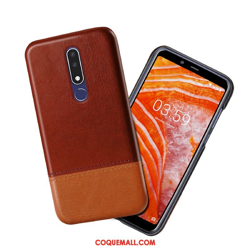 Étui Nokia 3.1 Plus Noir Qualité Téléphone Portable, Coque Nokia 3.1 Plus Incassable Nouveau Braun