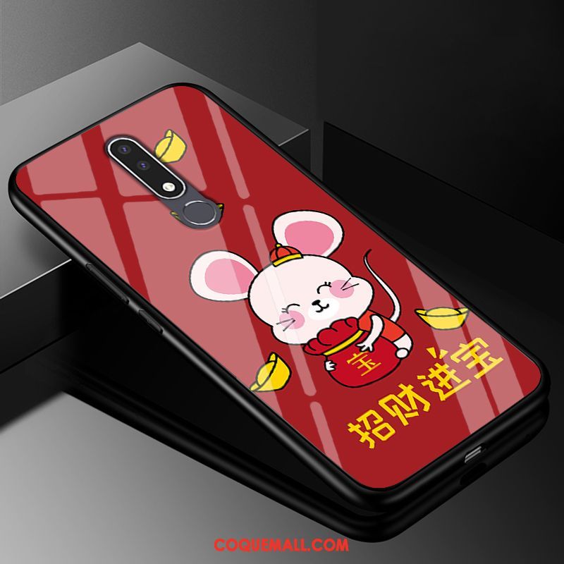 Étui Nokia 3.1 Plus Personnalisé Dessin Animé Nouveau, Coque Nokia 3.1 Plus Protection Rouge