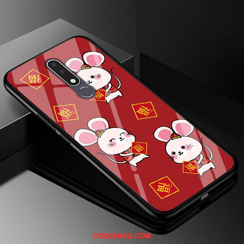 Étui Nokia 3.1 Plus Personnalisé Dessin Animé Nouveau, Coque Nokia 3.1 Plus Protection Rouge