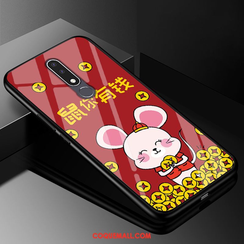 Étui Nokia 3.1 Plus Personnalisé Dessin Animé Nouveau, Coque Nokia 3.1 Plus Protection Rouge