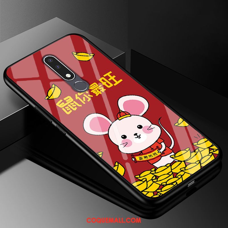 Étui Nokia 3.1 Plus Personnalisé Dessin Animé Nouveau, Coque Nokia 3.1 Plus Protection Rouge