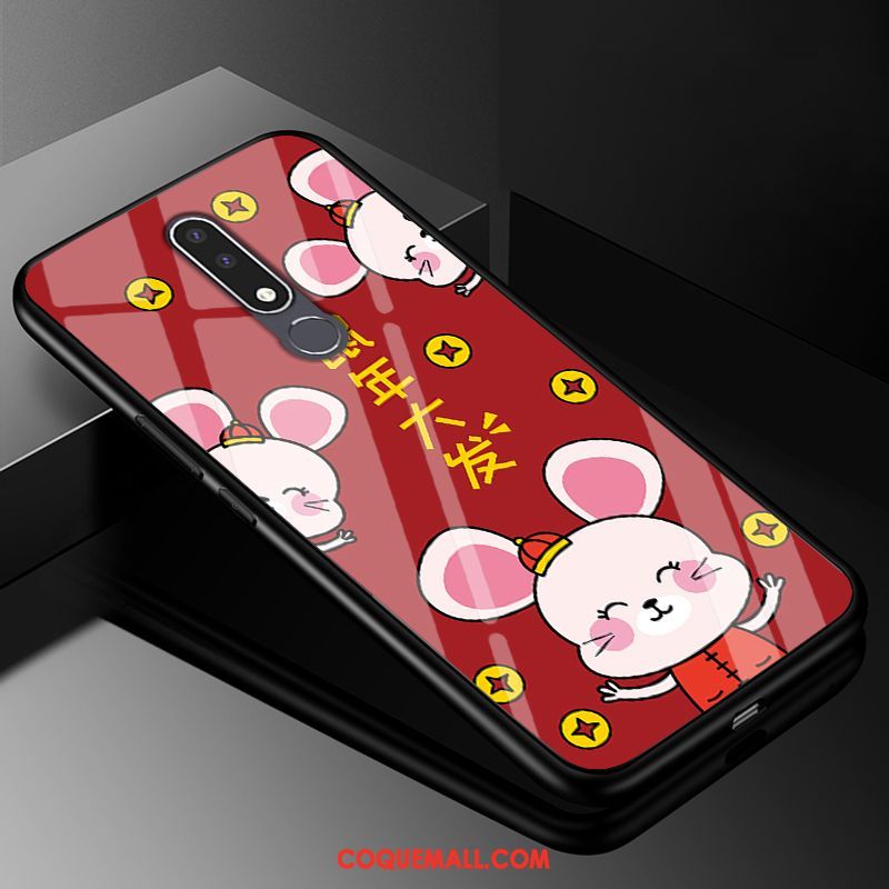 Étui Nokia 3.1 Plus Personnalisé Dessin Animé Nouveau, Coque Nokia 3.1 Plus Protection Rouge