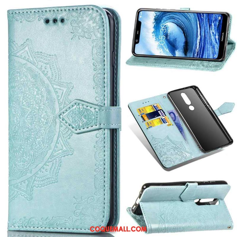 Étui Nokia 3.1 Plus Protection En Cuir En Relief, Coque Nokia 3.1 Plus Similicuir Téléphone Portable