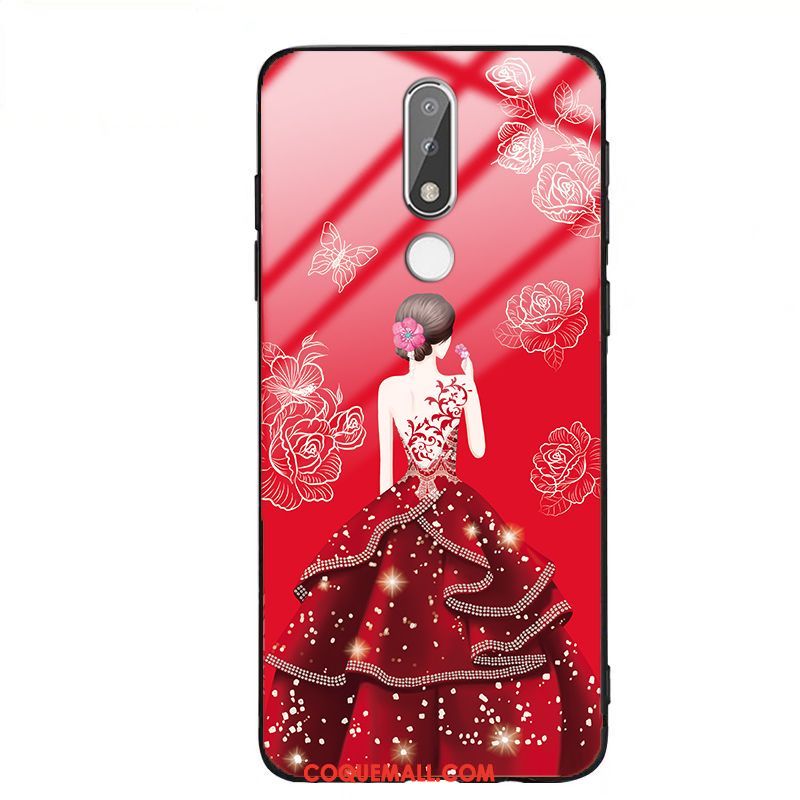 Étui Nokia 3.1 Plus Tendance Protection Incassable, Coque Nokia 3.1 Plus Rouge Mode