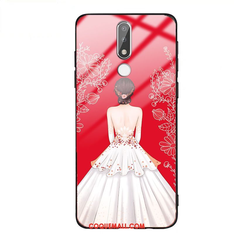 Étui Nokia 3.1 Plus Tendance Protection Incassable, Coque Nokia 3.1 Plus Rouge Mode